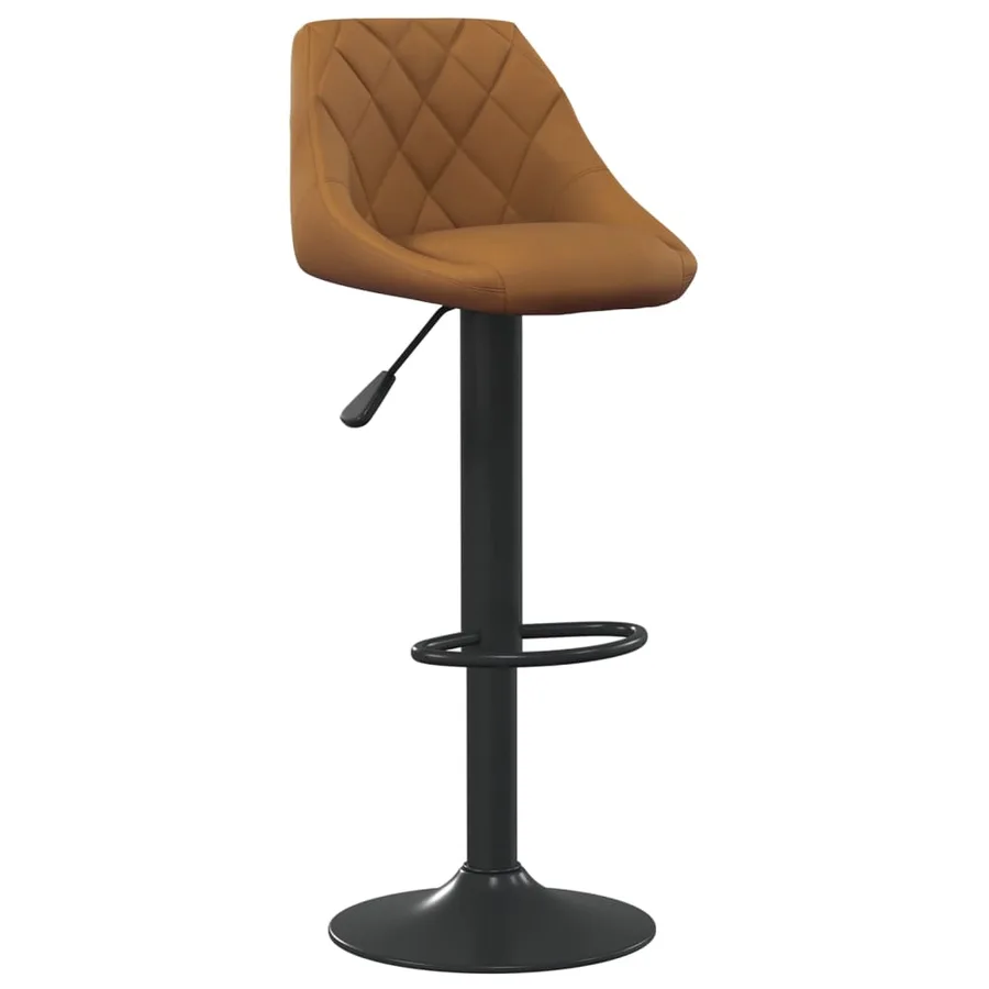 Tabourets de bar lot de 2 marron velours - 3
