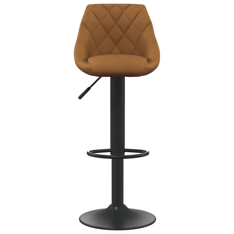 Tabourets de bar lot de 2 marron velours - 4