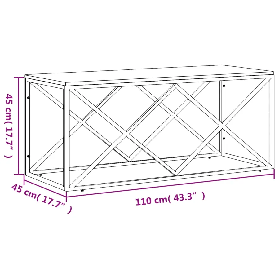 Table basse acier inoxydable et bois massif d'acacia - 6
