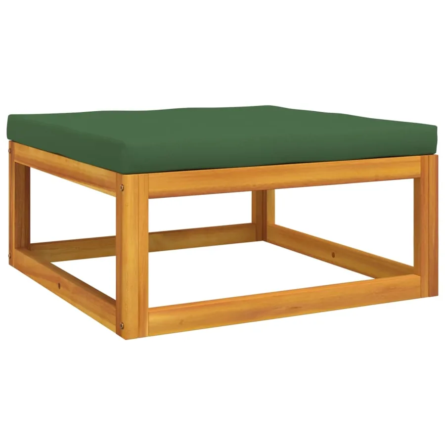 Salon de jardin 4 pcs avec coussins vert bois massif - 6