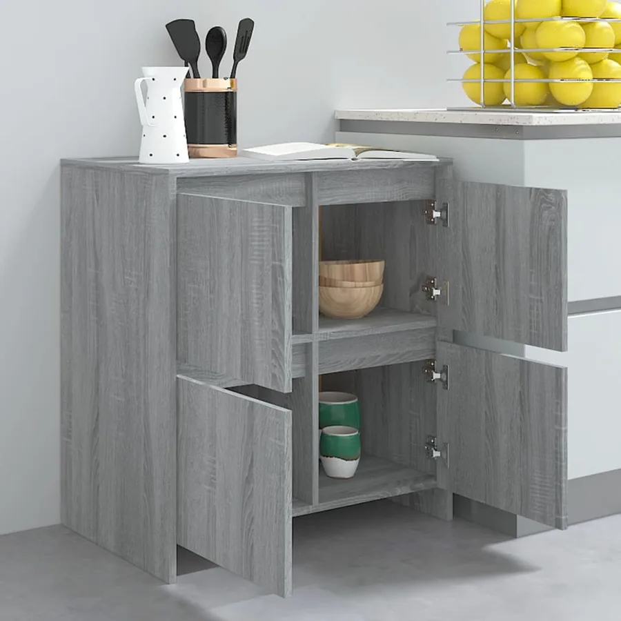 Buffets 2 pcs Sonoma gris 70x41x75 cm Bois d'ingénierie - 11