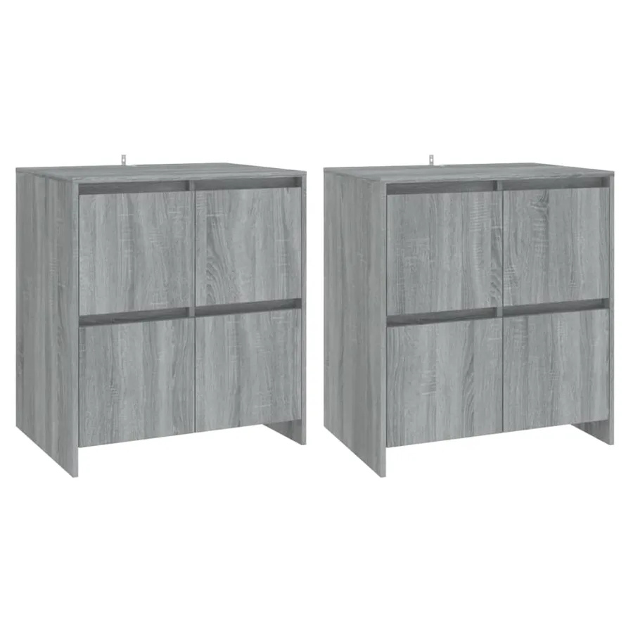 Buffets 2 pcs Sonoma gris 70x41x75 cm Bois d'ingénierie - 2
