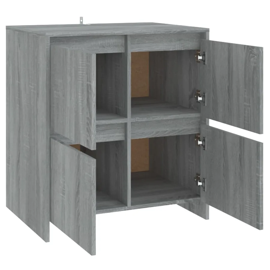 Buffets 2 pcs Sonoma gris 70x41x75 cm Bois d'ingénierie - 6