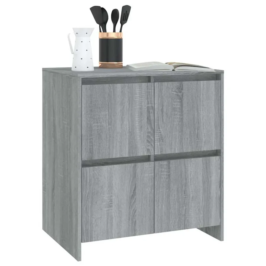 Buffets 2 pcs Sonoma gris 70x41x75 cm Bois d'ingénierie - 7