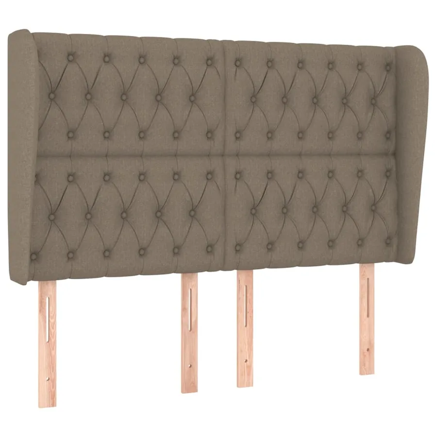 Tête de lit avec oreilles Taupe 147x23x118/128 cm Tissu - 2