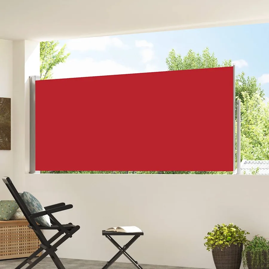 Auvent latéral rétractable 120 x 300 cm Rouge - 3