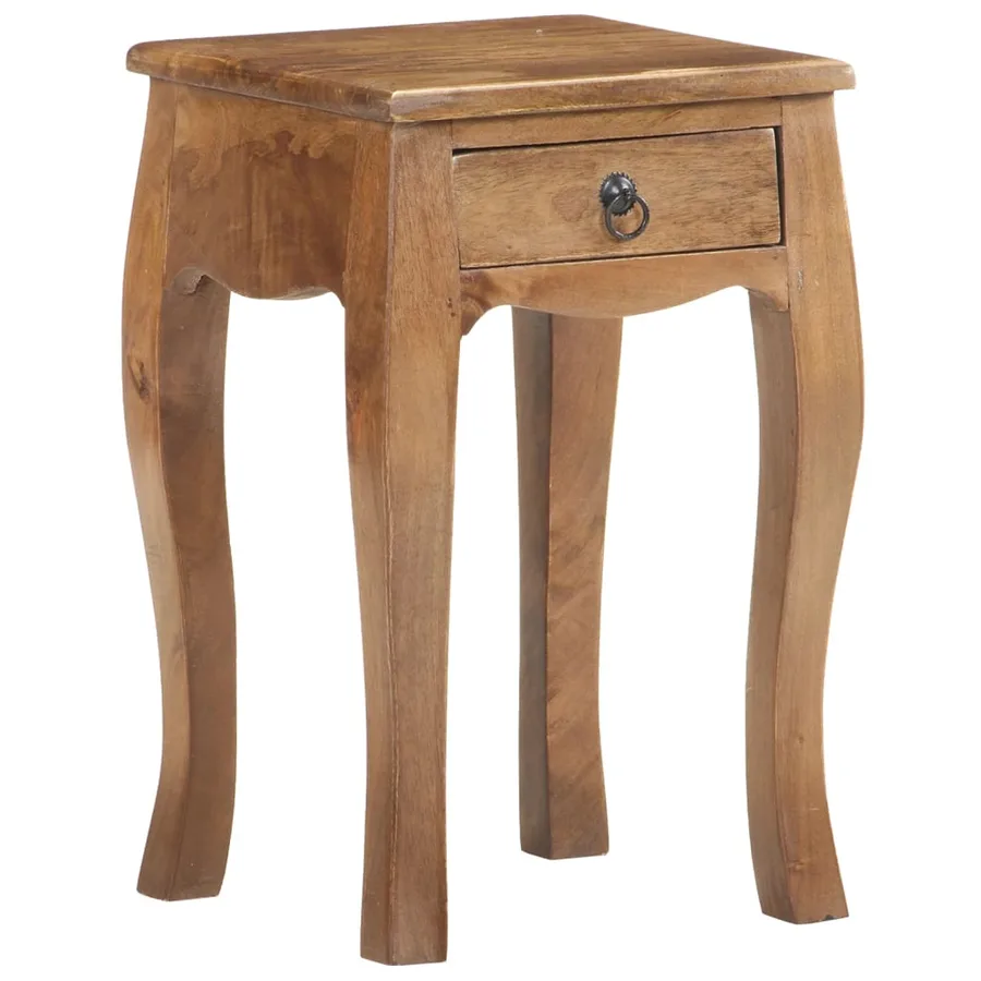 Table de chevet 28x28x46 cm Bois de manguier massif - 10