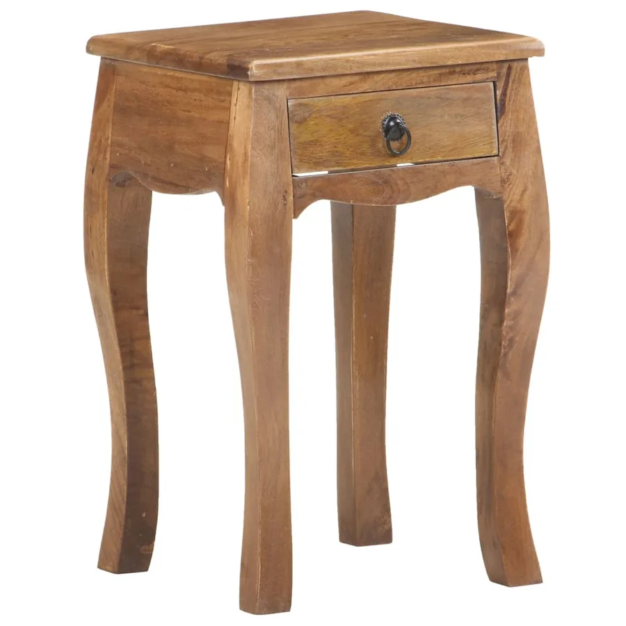 Table de chevet 28x28x46 cm Bois de manguier massif - 12