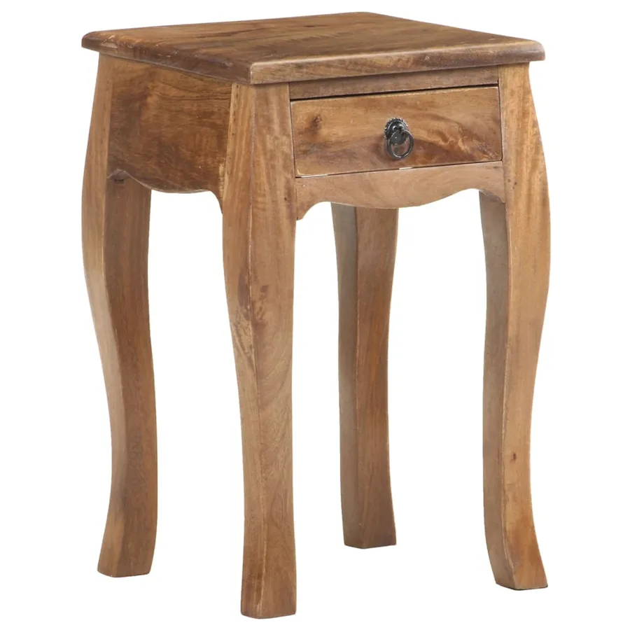 Table de chevet 28x28x46 cm Bois de manguier massif - 9