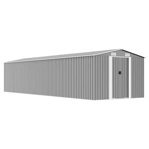 Abri de jardin Gris 257x990x181 cm Acier galvanisé
