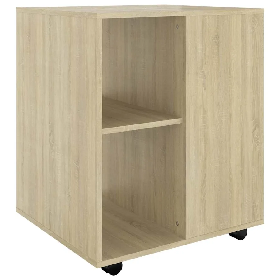 Armoire à roulettes Chêne Sonoma 60x53x72 cm Bois d'ingénierie - 2