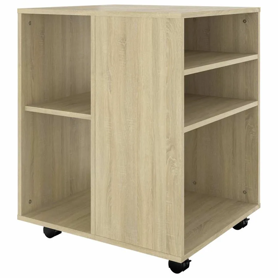 Armoire à roulettes Chêne Sonoma 60x53x72 cm Bois d'ingénierie - 5