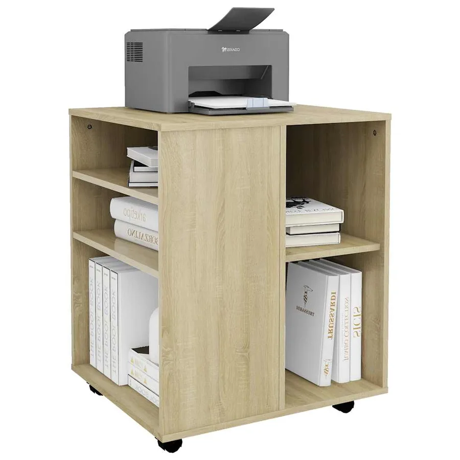 Armoire à roulettes Chêne Sonoma 60x53x72 cm Bois d'ingénierie - 7
