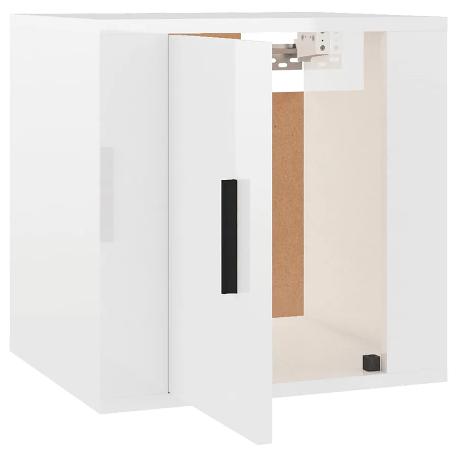 Meuble TV mural Blanc brillant 40x34,5x40 cm - 5