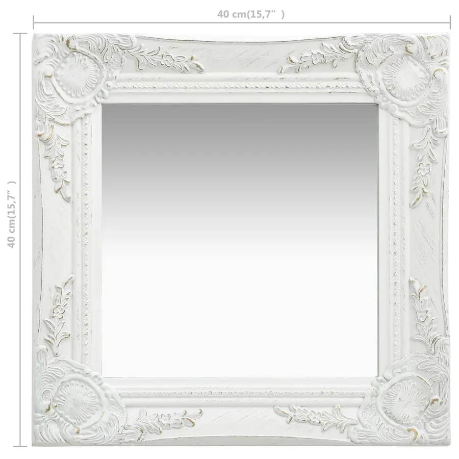 Miroir mural style baroque 40x40 cm Blanc - 5