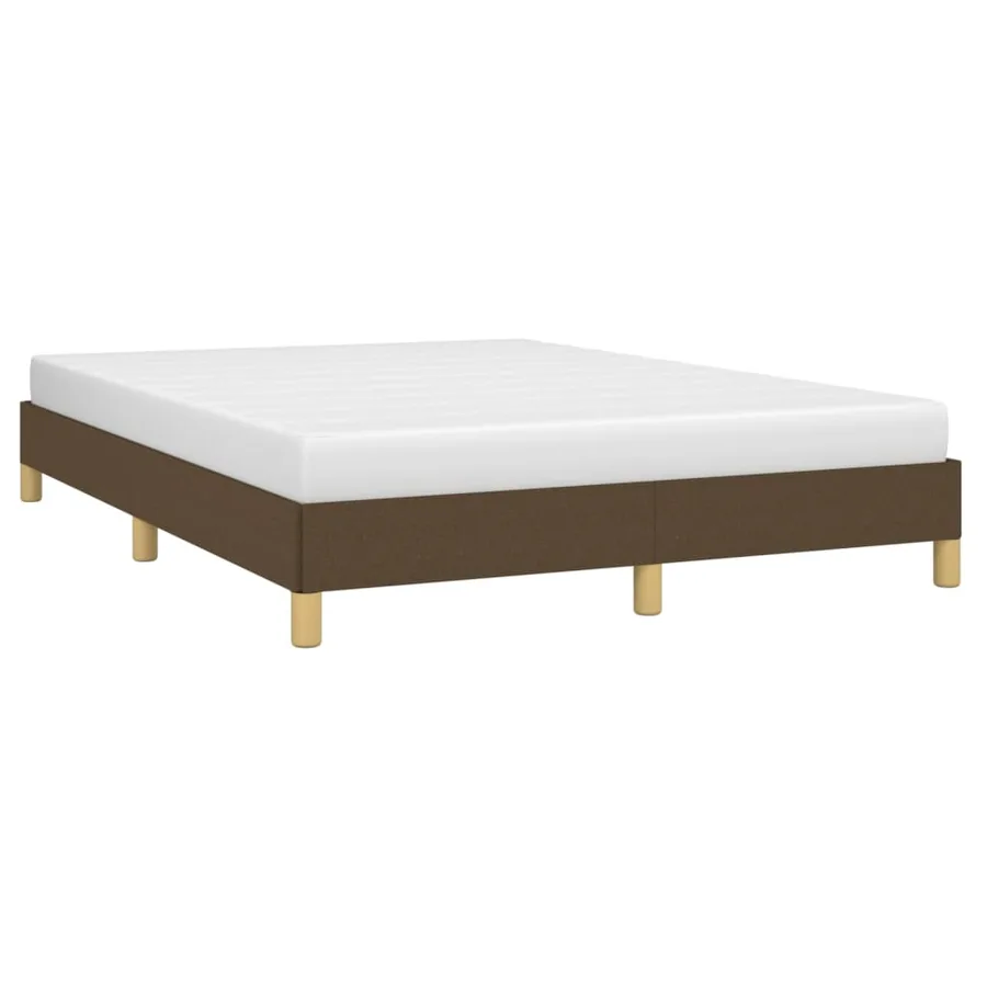 Cadre de lit sans matelas marron foncé 140x200 cm tissu - 3