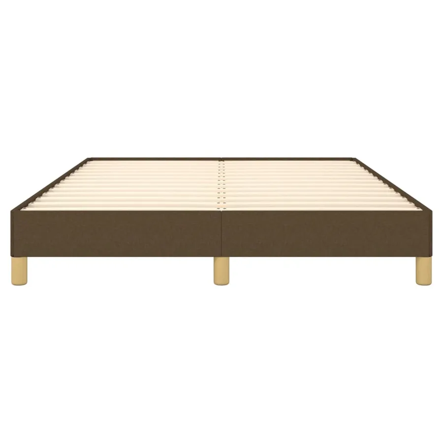 Cadre de lit sans matelas marron foncé 140x200 cm tissu - 5