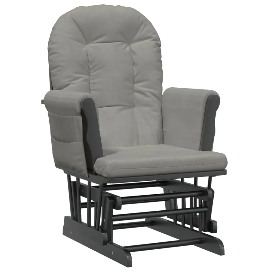 Chaise berçante avec repose-pied Gris clair Tissu - 6