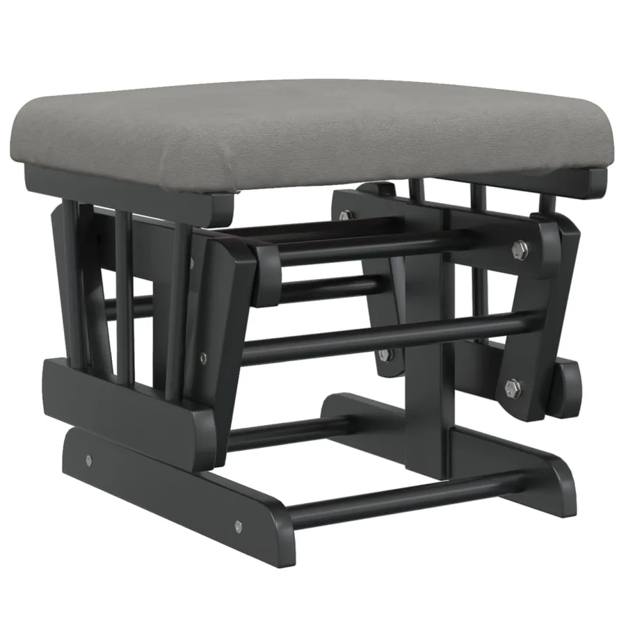 Chaise berçante avec repose-pied Gris clair Tissu - 7