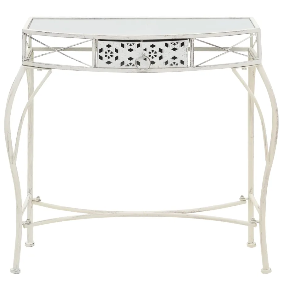 Table d'appoint Style français Métal 82 x 39 x 76 cm Blanc - 2
