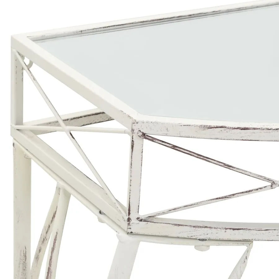 Table d'appoint Style français Métal 82 x 39 x 76 cm Blanc - 4