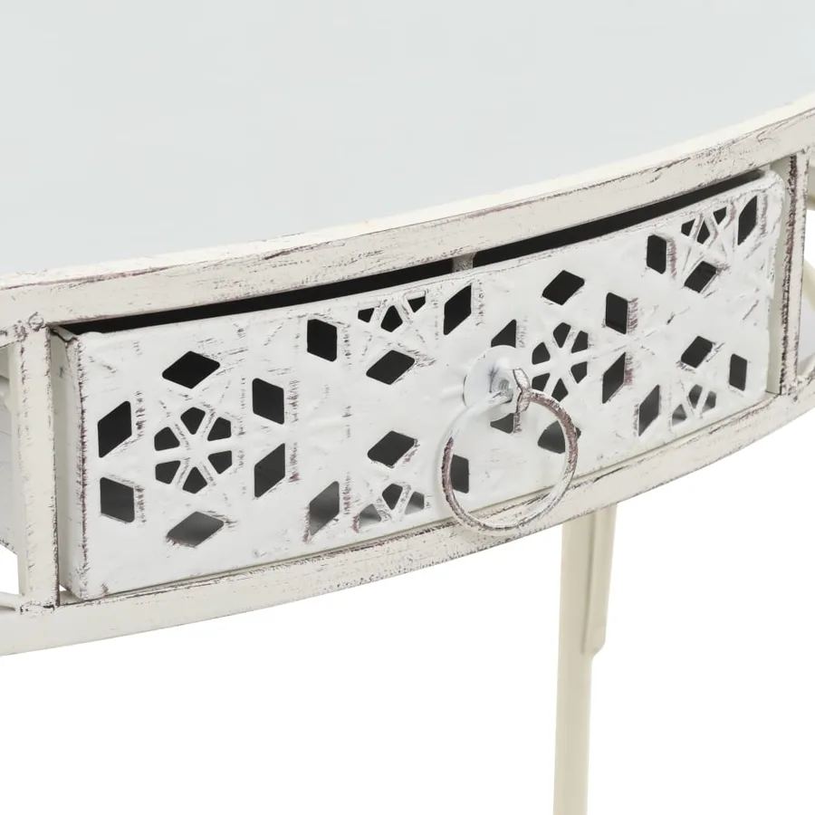 Table d'appoint Style français Métal 82 x 39 x 76 cm Blanc - 5