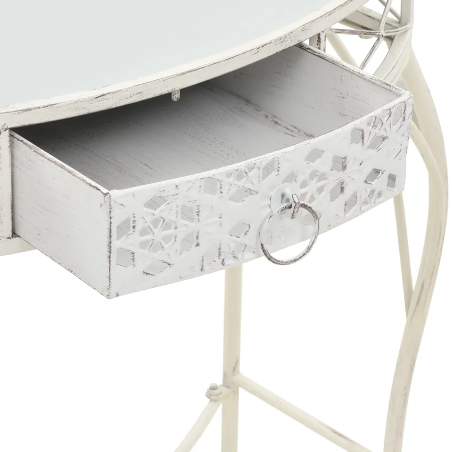 Table d'appoint Style français Métal 82 x 39 x 76 cm Blanc - 6