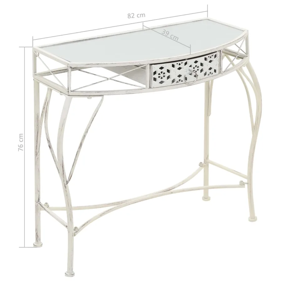 Table d'appoint Style français Métal 82 x 39 x 76 cm Blanc - 7