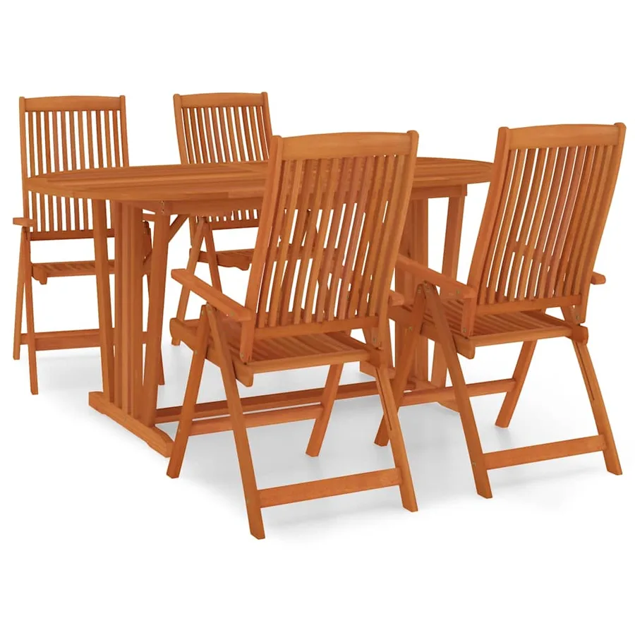 Ensemble à manger de jardin 5 pcs Bois d'eucalyptus massif - 2