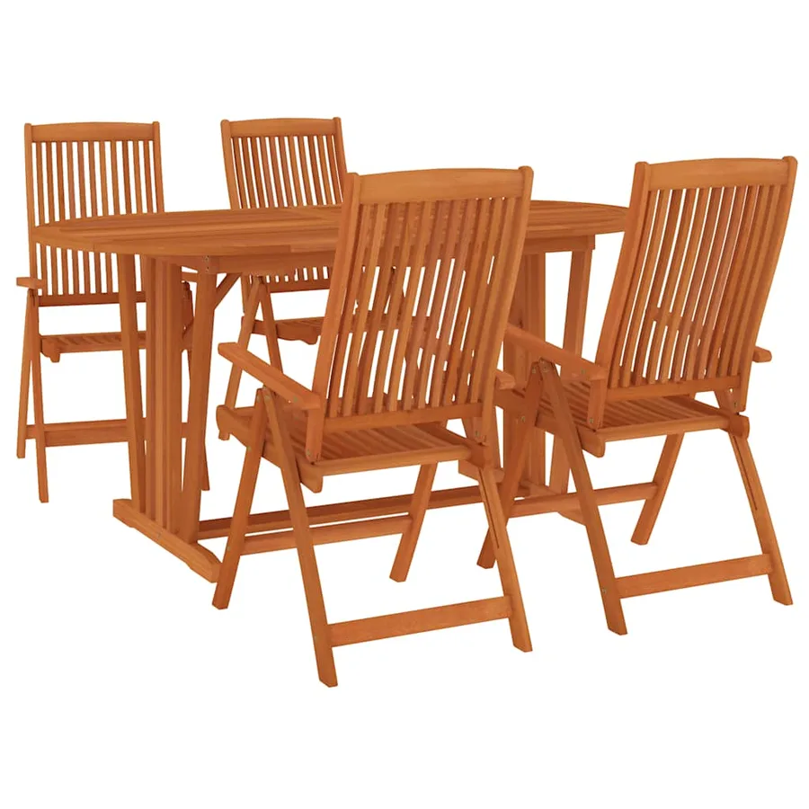 Ensemble à manger de jardin 5 pcs Bois d'eucalyptus massif - 3