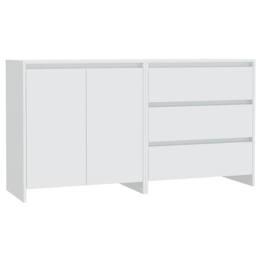 Buffets 2 pcs Blanc Bois d'ingénierie - 2