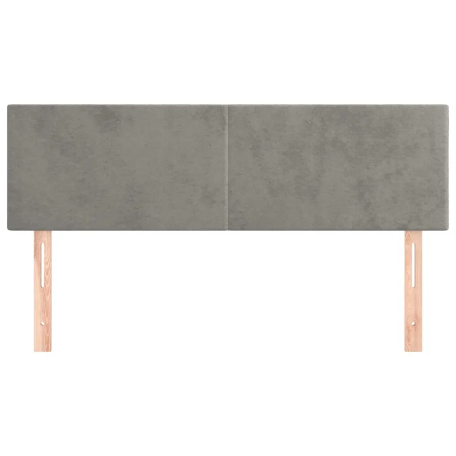 Têtes de lit Gris clair 144x5x78/88 cm Velours - 3