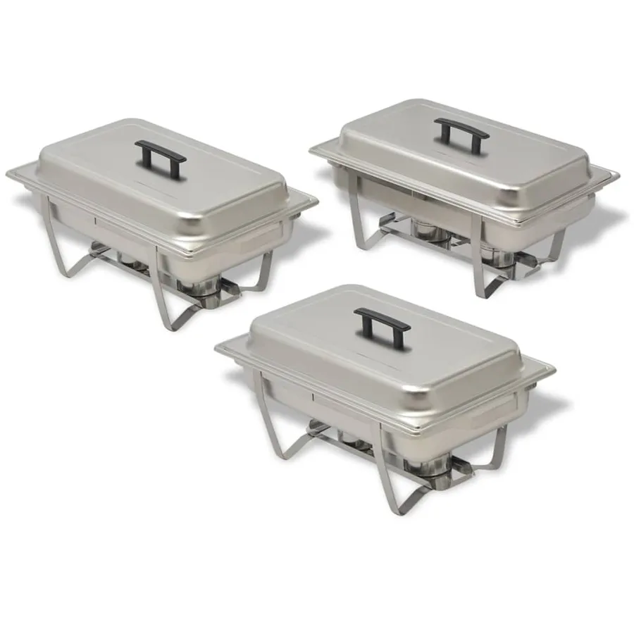 Ensemble de chauffe-plats 3 pcs Acier inoxydable - 2