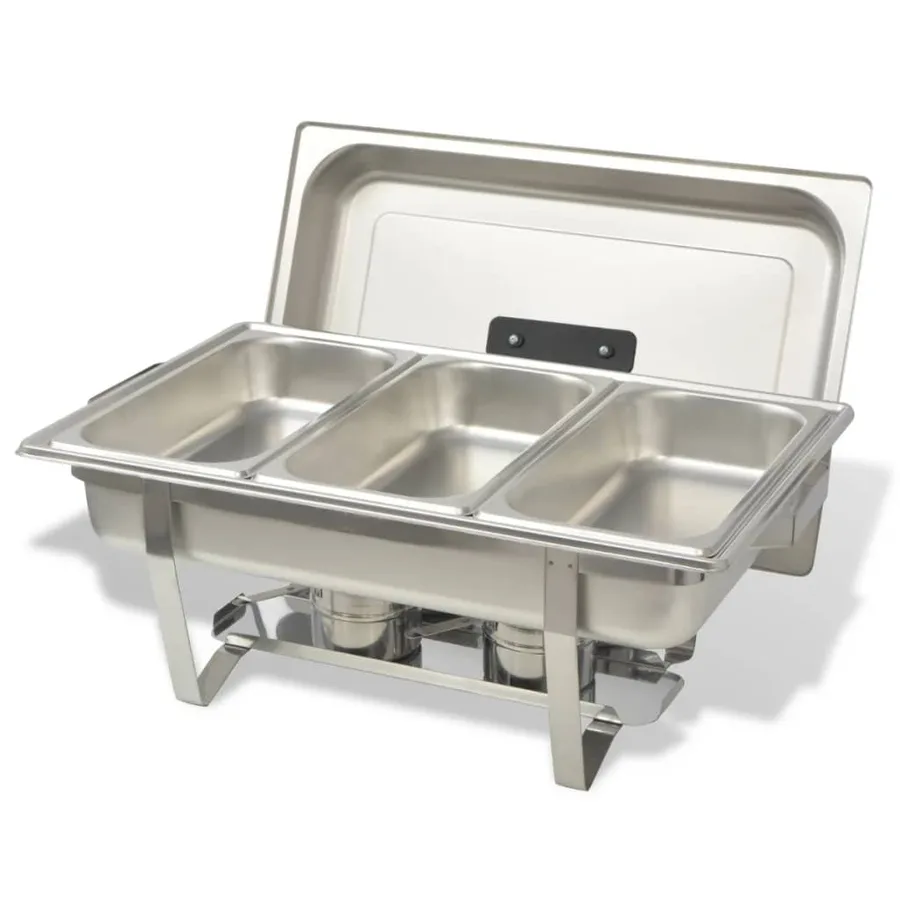 Ensemble de chauffe-plats 3 pcs Acier inoxydable - 8