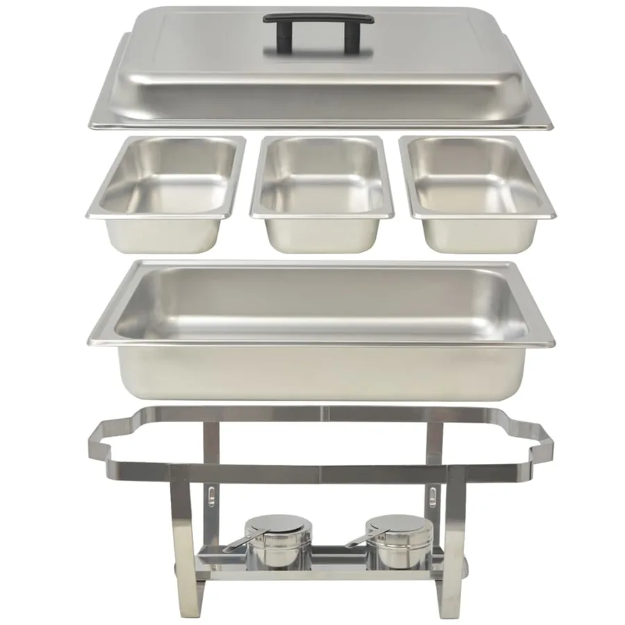 Ensemble de chauffe-plats 3 pcs Acier inoxydable - 9