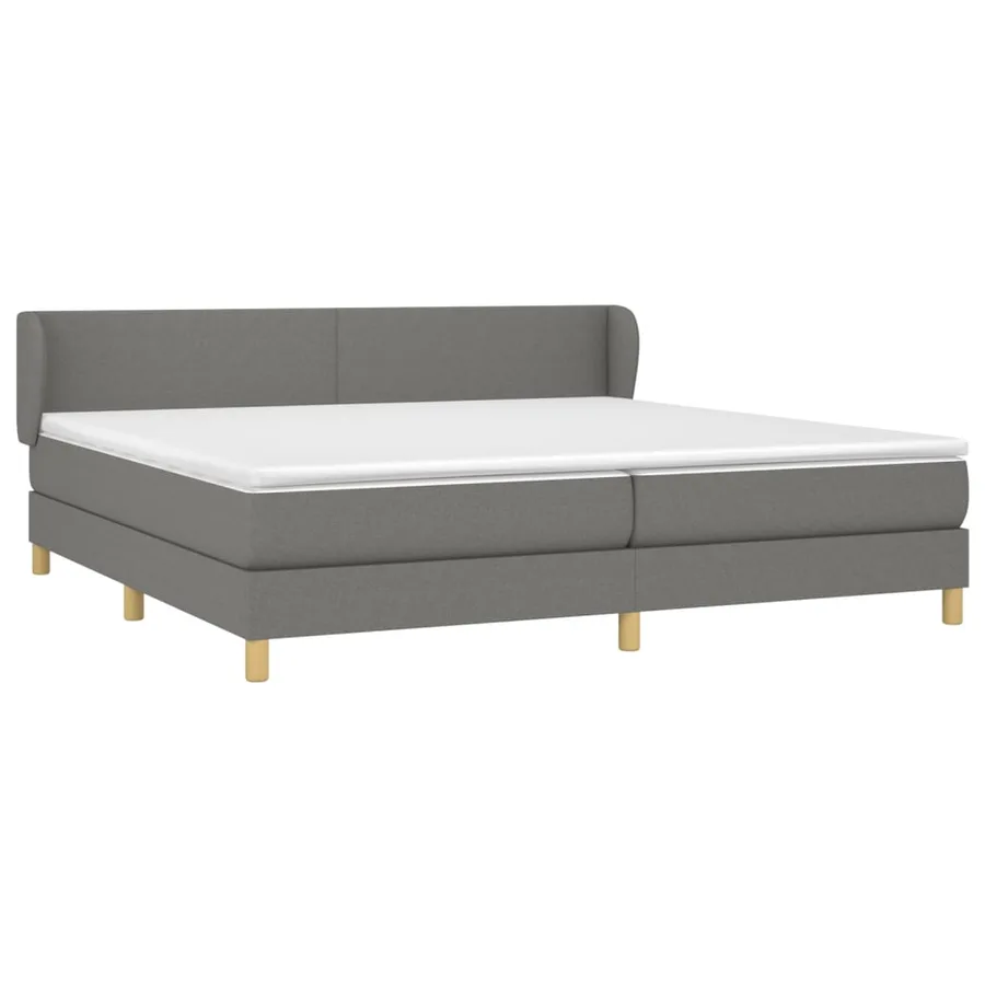 Sommier à lattes de lit avec matelas Gris foncé 200x200cm Tissu - 3