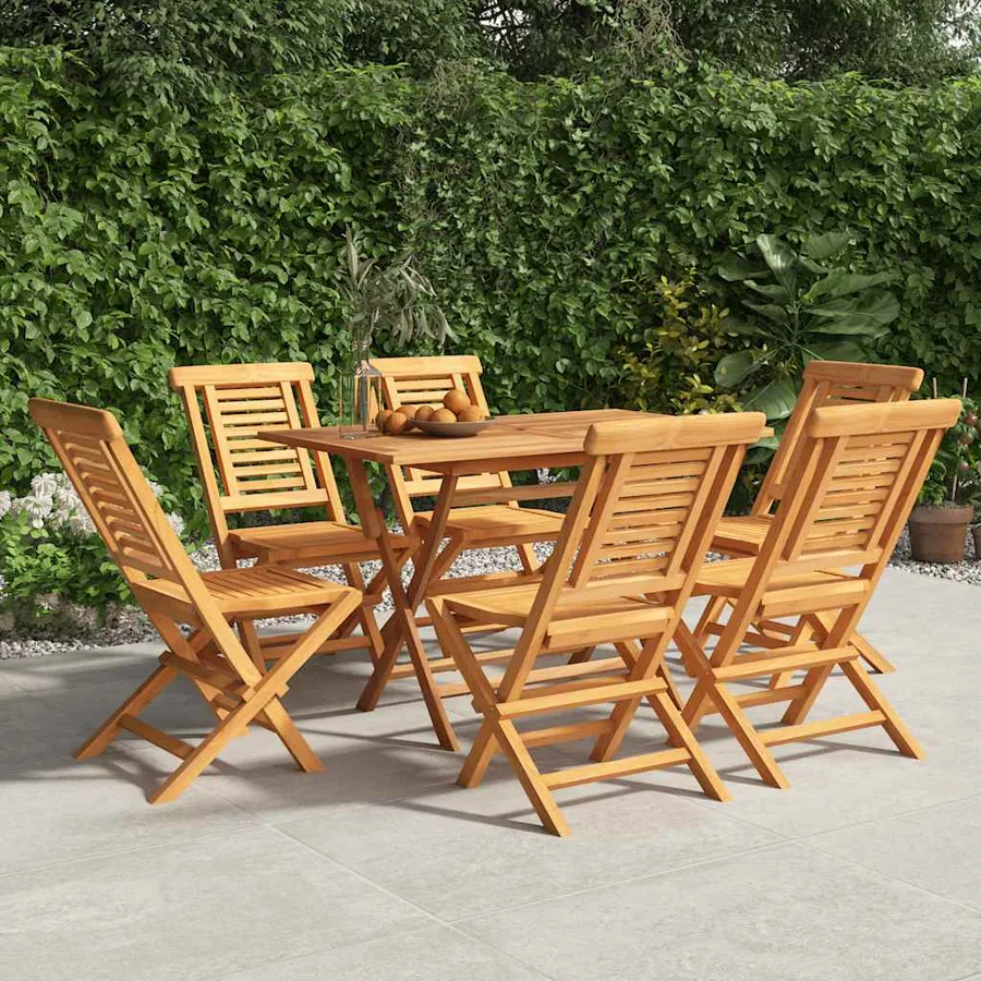 Chaises de jardin pliantes lot de 6 47x63x90cm bois massif teck