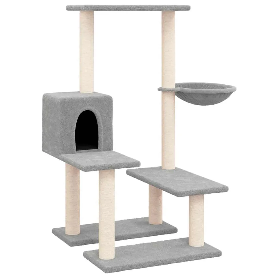 Arbre à chat avec griffoirs en sisal Gris clair 94,5 cm - 2