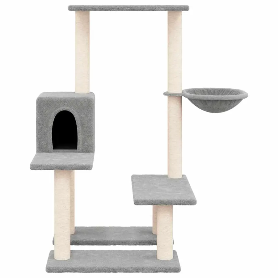 Arbre à chat avec griffoirs en sisal Gris clair 94,5 cm - 3