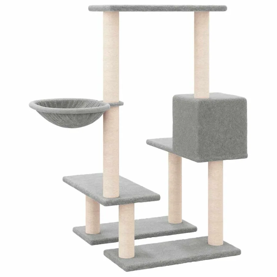 Arbre à chat avec griffoirs en sisal Gris clair 94,5 cm - 5