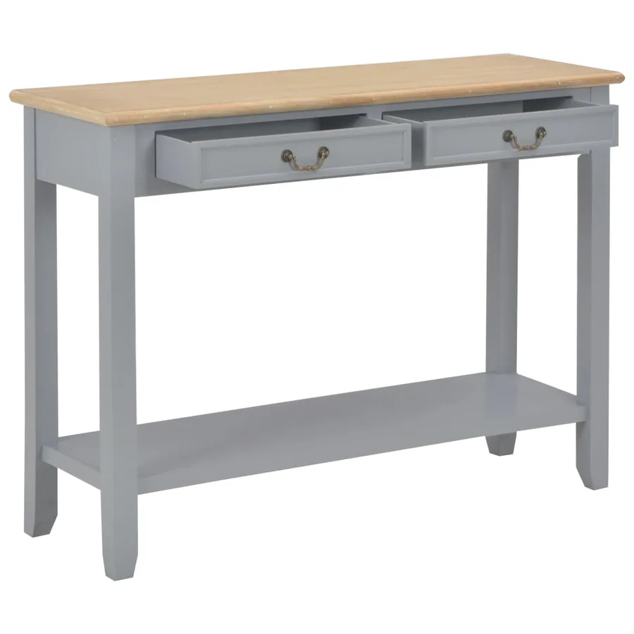 Table console Gris 110x35x80 cm Bois - 2