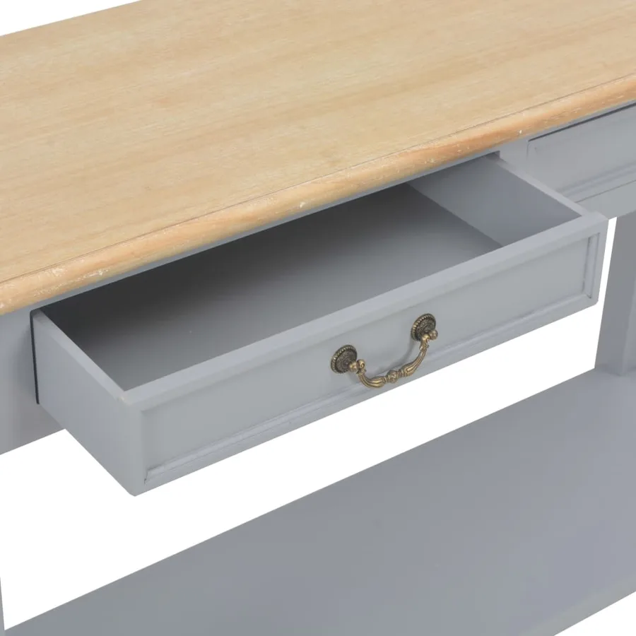 Table console Gris 110x35x80 cm Bois - 7