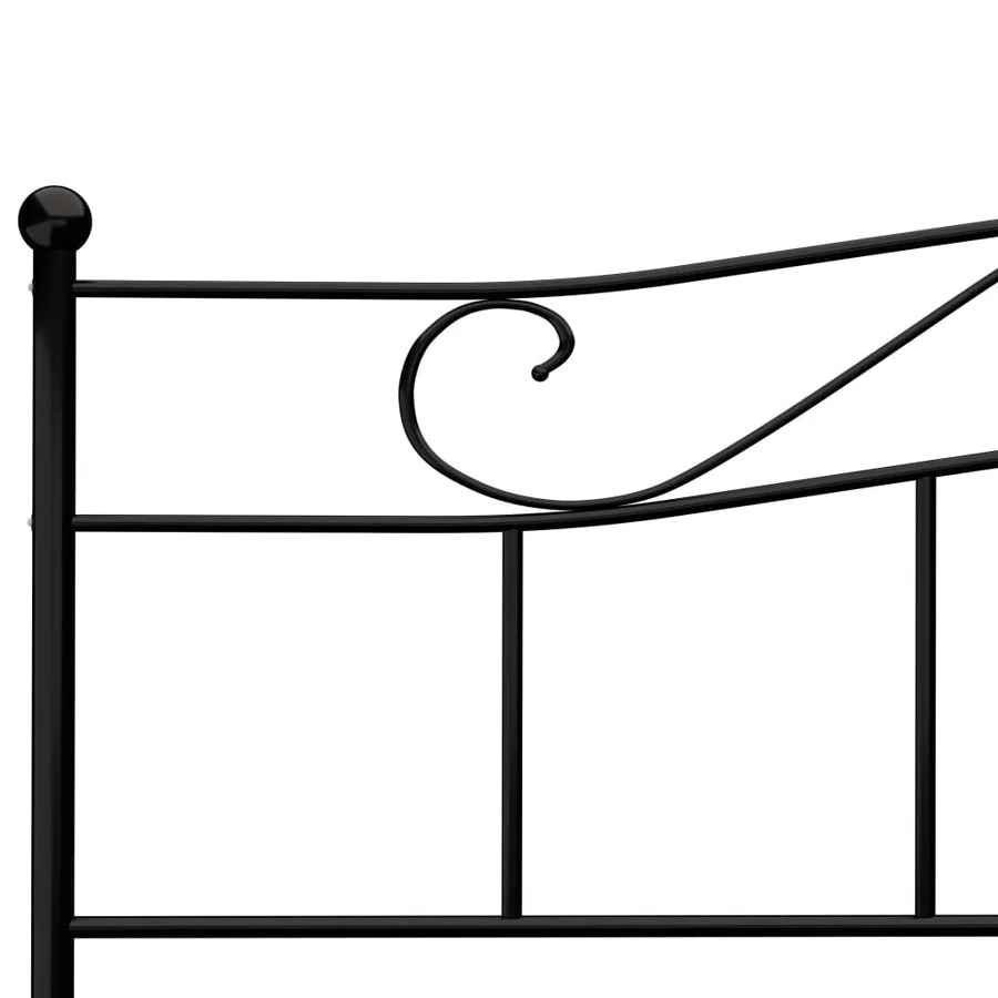 Cadre de lit sans matelas noir métal 180x200 cm - 5