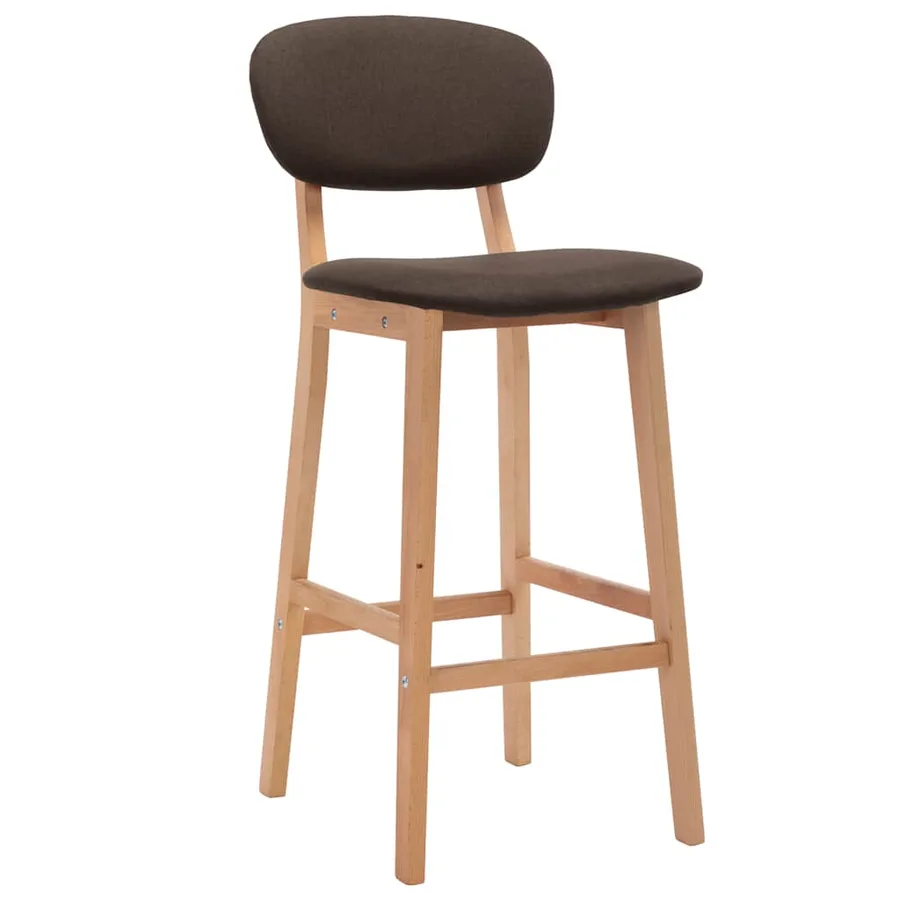 Tabourets de bar lot de 2 marron tissu - 2