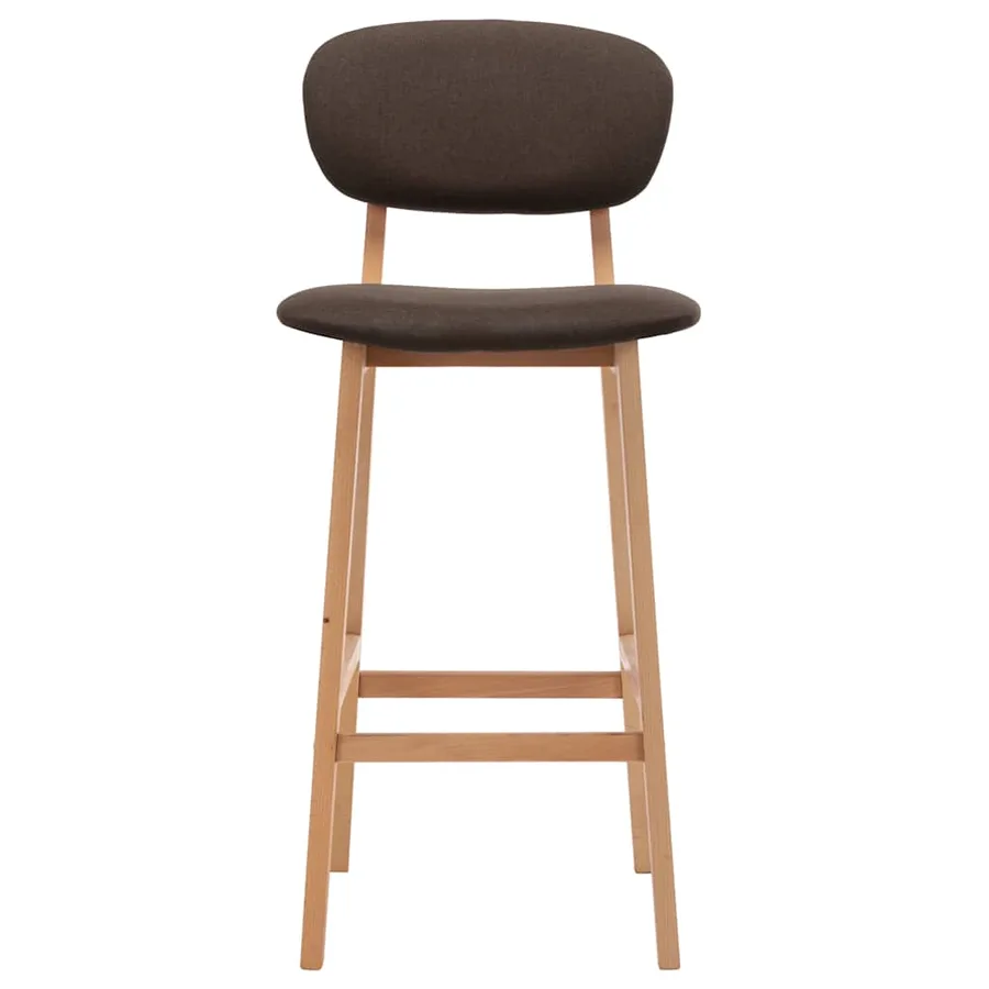 Tabourets de bar lot de 2 marron tissu - 3