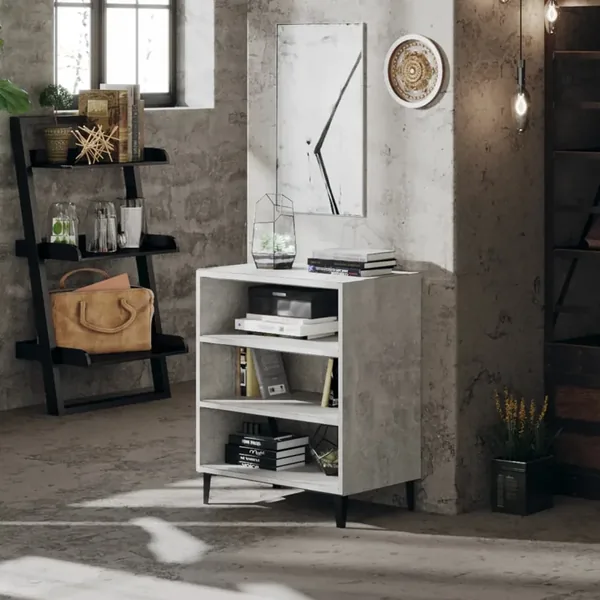 Buffet gris béton 57x35x70 cm bois d'ingénierie