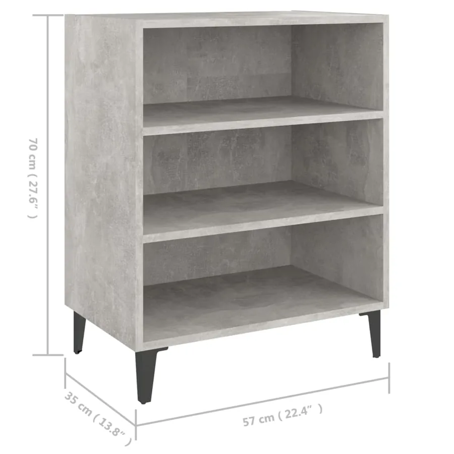 Buffet gris béton 57x35x70 cm bois d'ingénierie - 6