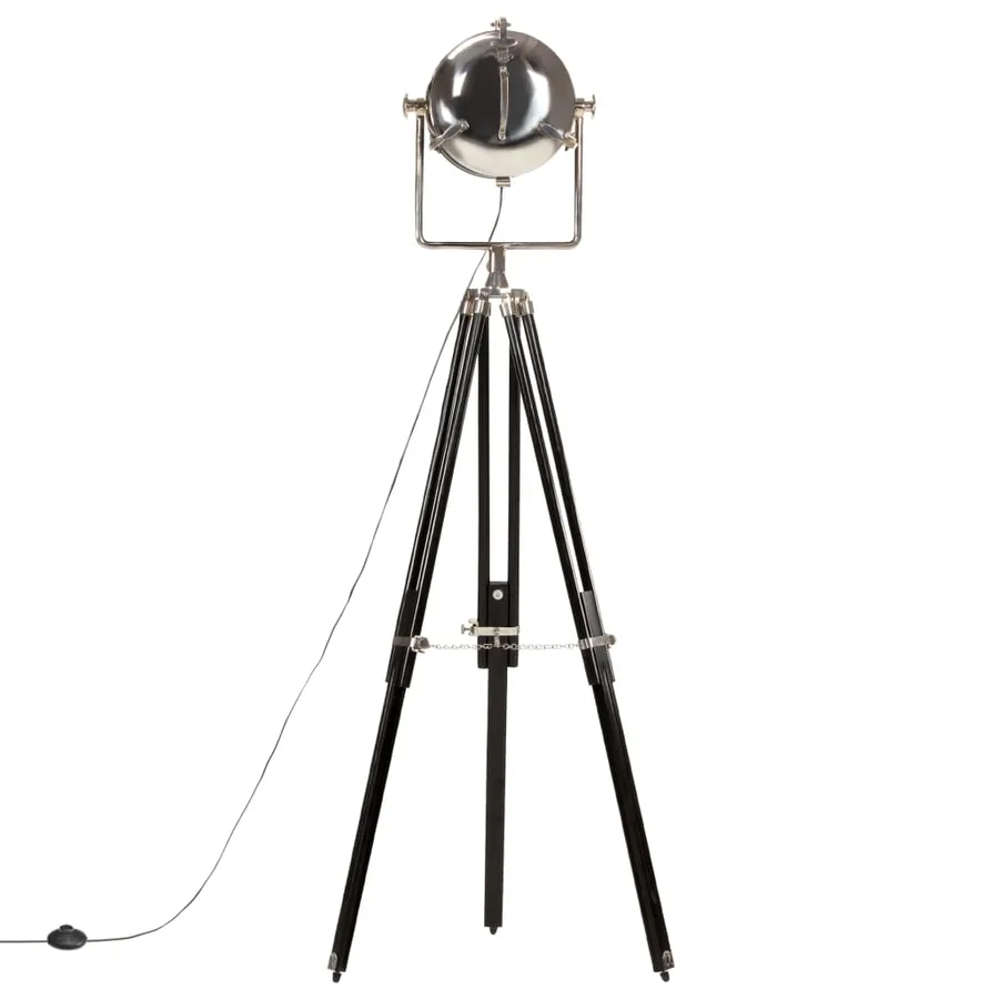 Lampadaire à trépied Noir Bois de manguier massif 171 cm - 5