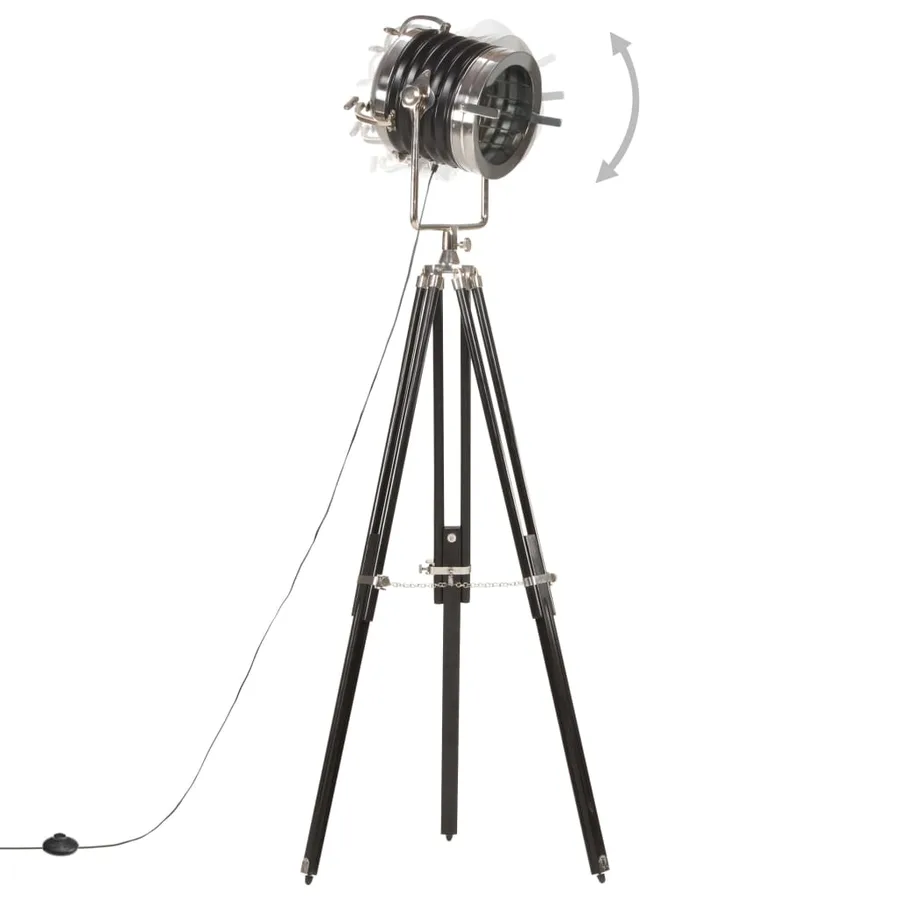 Lampadaire à trépied Noir Bois de manguier massif 171 cm - 6