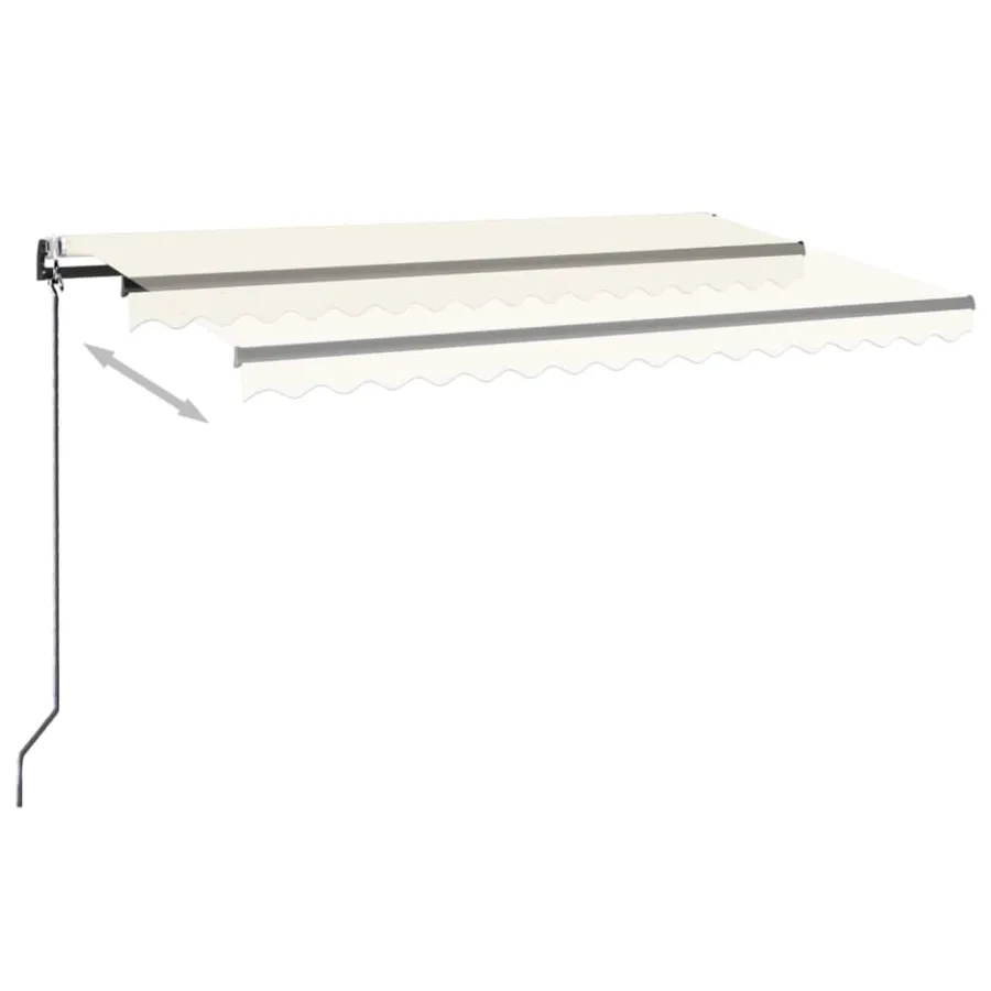 Auvent automatique avec capteur de vent et LED 500x300 cm Crème - 3